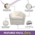thumbnail image 5 of DHP Corie Round Swivel Accent Chair, Ivory, 5 of 9