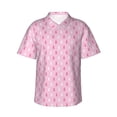 thumbnail image 1 of Balery Breast Cancer Awareness5 Camisas hawaianas de manga corta para hombre, camisas playeras de corte holgado, camisas de vacaciones con botones,3X-Large, 1 of 7