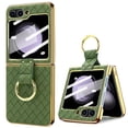 thumbnail image 3 of Phone case for Samsung Z flip6 electroplated woven ring bracket protective leather cover protective film, 3 of 10