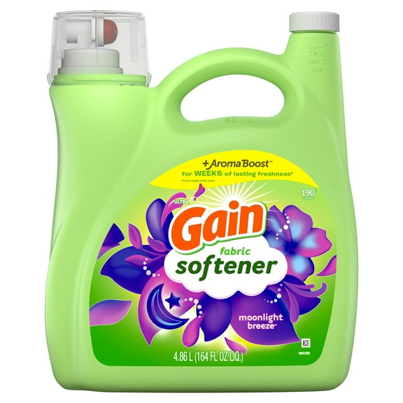 Gain Liquid Fabric Conditioner, Moonlight Breeze Fabric Softener, 190 Loads, 164 fl oz