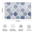 thumbnail image 3 of Blue and White Geometric Quatrefoil Pattern Bathroom Rugs Mat,Non Slip Microfiber Bathroom Rug,Rubber Backing,Soft Bathroom Mats for Bathroom Floor,Tub and Shower,17x27in(43x68cm), 3 of 5