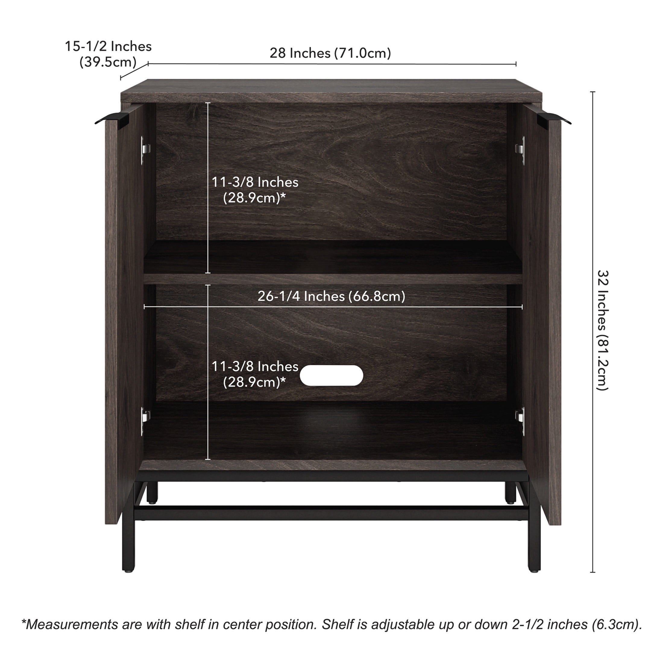 Evelyn&Zoe Modern/Contemporary 28" Wide Alder Brown Accent Cabinet