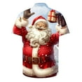 thumbnail image 4 of KeShDi Christmas Shirts Men's Printing Button Casual Short Sleeve Turndown Collar Blouse Shirt Multicolor 5X, 4 of 5