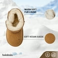thumbnail image 4 of Balabala Toddler Snow Boots Winter Boots for Girls Water Resistance Boys Boots Kids Boots Solid Suede Boots Warm Lightweight, 4 of 7