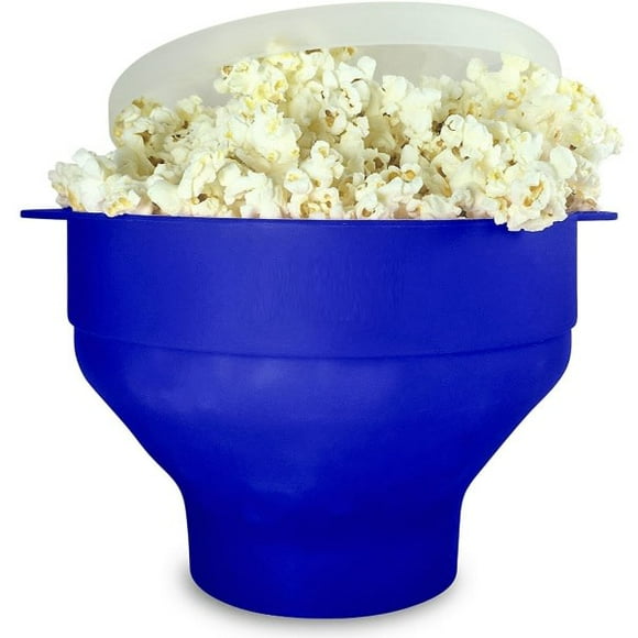 Collapsible Silicone Popcorn Bowl - Blue
