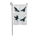 thumbnail image 1 of LADDKE Crow Birds Mix Flying Common Ravens Corvus Corax White Halloween Four Black Air Garden Flag Decorative Flag House Banner 12x18 inch, 1 of 1