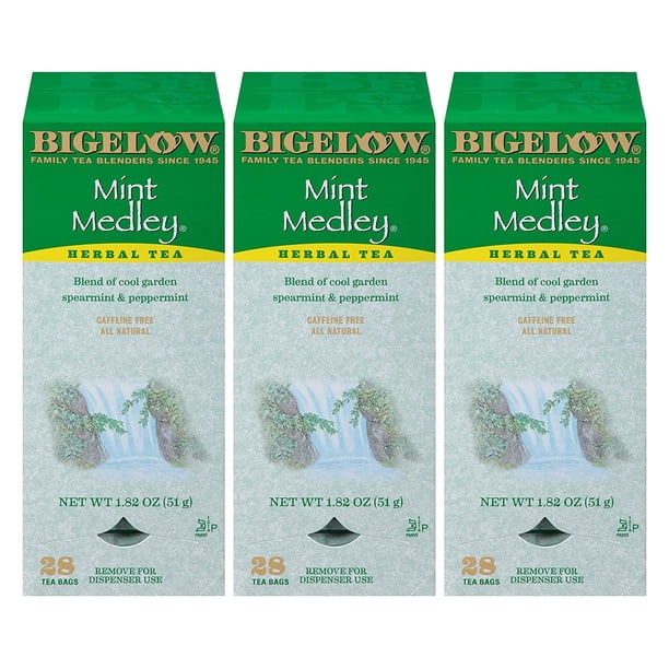 Bigelow Mint Medley Herbal Tea Bags 28Count Box (Pack of 3) Mint Tea