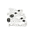 thumbnail image 2 of Long Sterling Silver Large Oval and Round Twisted Links Chain Black Onyx Links Necklace 32", 2 of 4
