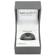 Men's Black Tungsten 8MM Grooved Comfort Fit Wedding Band by Brilliance Fine Jewelry - Mens Ring
