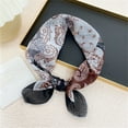 thumbnail image 2 of Lovskoo Square Neckerchief for Women's Neck Hair Head In Gift Wrapped Trendy Small Scarf Silk Scarf Headband Hairband Printed Cotton Linen Scarf Decorative Neck Scarf Claret Free Size, 2 of 3