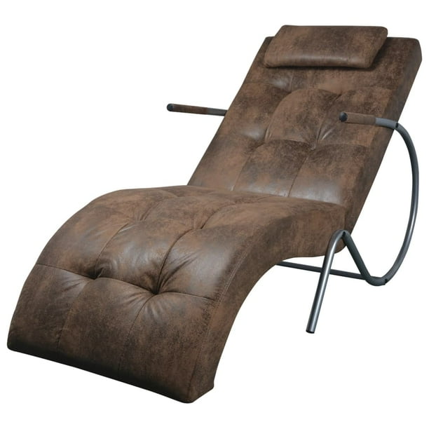 vidaXL Chaise Longue with Pillow Faux Leather Home Relax Recliner Multi