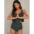 thumbnail image 5 of LOEL Women's Tummy Control 2-Piece Swimsuit High Waisted Ruffled Tank Top, 5 of 5