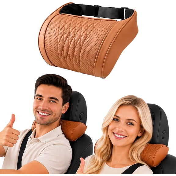 Universal Memory Foam Car Headrest Neck Pillow, Ergonomic Support Auto Neck (Orange)