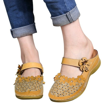 Sandals for Women Ladies Lace Up Sandals for Women Girls Comfortable Hollow Out Sandal Heels Shoes for Women Round Toe Wedges Slippers