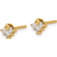 thumbnail image 2 of 14K Yellow Gold Diamond Earrings (5 X 6) Made In India -Jewelry By Sweet Pea, 2 of 4
