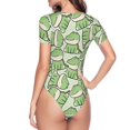 thumbnail image 4 of Easygdp Cute Crocodile Women's One-Piece Swimsuit Slim Fit Crew Neck Bodysuit Athletic Swimwear with Concealed Buckle - XX-Large, 4 of 9