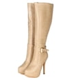 thumbnail image 5 of Nature Breeze Amber-02 New Women Platform Quilt Knee High Stiltto Heel Boot, 5 of 5