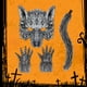 thumbnail image 4 of Decoraciones de Halloween, disfraz de hombre lobo con orejas de lobo, diadema, guantes, cola y máscara de lobo para hombres, mujeres, niños y niñas en un solo kit de accesorios de Halloween. Accesorio, 4 of 6