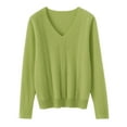 thumbnail image 4 of NMMUED Light Sweaters for Women Sweater Tops for Women Soft Sweaters for Women Long Sleeve Sweaters for Women Knit Sweater for Women Tunic Sweaters for Women Knit Top Light Green L, 4 of 7