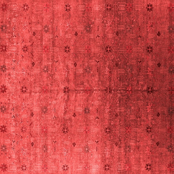 Ahgly Company Indoor Square Oriental Red Industrial Area Rugs, 3' Square