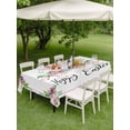 thumbnail image 3 of Outdoor Tablecloth with Umbrella Hole and Zipper, Happy Easter Rectangle Table Cloth 60x102 Inch Waterproof Tablecloth, Spring Watercolor Bunny Flower Leaf Plant Picnic Table Cover for Patio Camping, 3 of 7
