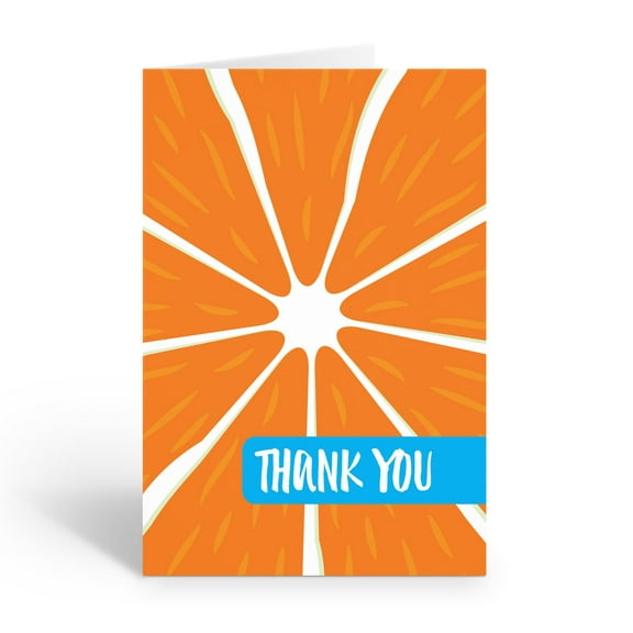 Stonehouse Collection, Orange Thank You Note Card – Blank Inside, Vibrant Design