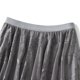 thumbnail image 5 of Gibobby faldas de mezclilla para mujer Vestido de falda larga de playa con cintura elástica plisada de una línea de columpio fluido de verano para mujer(Gris, Talla única), 5 of 5