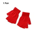 thumbnail image 3 of Wisewang 1 Paire Gants Tricotés Demi-Doigt Unisexe Mitaines Sans Doigts Portables Extérieur Moto Route Cyclisme Vélo Chauds Rouges 1 Ensemble, 3 of 6