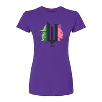 Wicked - Elphaba And Glinda Side Profiles - Juniors Fitted Graphic T-Shirt