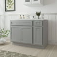 thumbnail image 2 of 51 in. W x 21 in. D x 32.5 in. H Bath Vanity Cabinet without Top in Gray, 2 of 5
