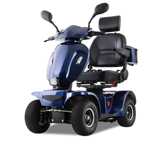 Mobility Scooters for Seniors & All Terrain . Heavy Duty Travel Scooter   Blue