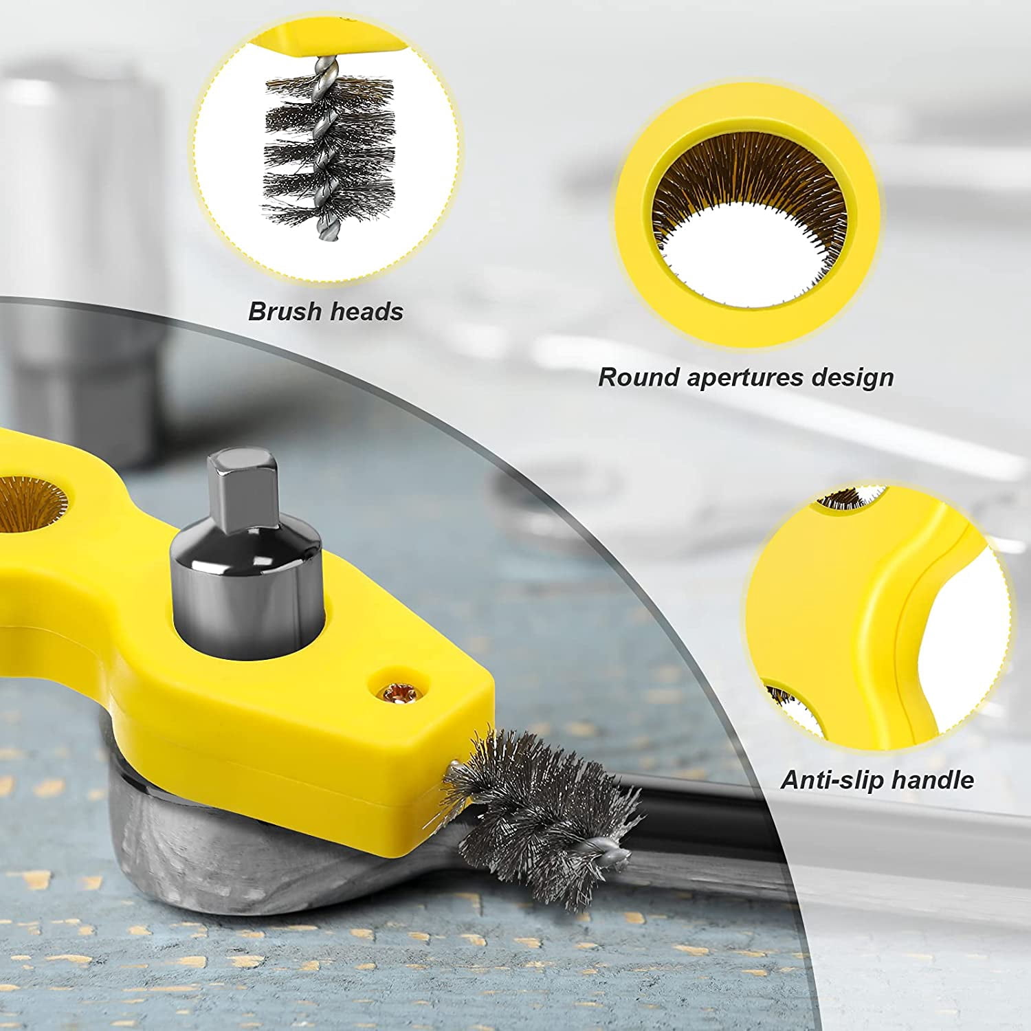 4 Pieces Copper Pipe Cleaner 4 In 1 Copper Tubing Brush Pipe Cleans Inside Outside Thread Cleaner Plumber Brush Cleans Tool for Plumbing Installation Soldering Brazing