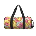 thumbnail image 2 of Disketp 45l Foldable Duffel Bag,Water-Resistant Sports Gym Bag,Portable Weekender Bag Lightweight For Travel,Fitness And Camping-Pink Donut And Blue, 2 of 8