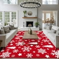thumbnail image 3 of 8x10 Area Rugs for Living Room, Red White Christmas Non Slip Area Rugs for Kitchen Bedroom Entryway, Xmas Tree Snowflake Winter Abstract Washable Carpet Runner Rug Floor Mats for Bedroom Home Decor, 3 of 9