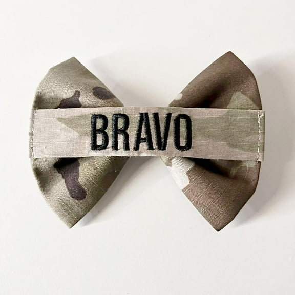 Military Bow with Nametape Army Name Tape, Personalized OCP ACU Air Force NWU Marine Memorial Day and Veterans Day Gift