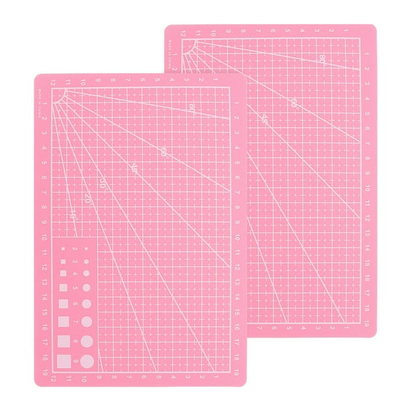 KALLORY Pink PVC Cutting Mat For Quilting 2Set 8.25X5.70X0.04In