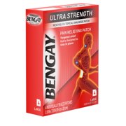 Ultra Strength Bengay Pain Relief Patches, Large, 3.9 x 7.9 in, 4 Count