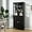 Black, variant on ARTPOWER 72" Freestanding Kitchen Pantry Storage Sideboard, Classical Tall Cabinet with Glass Door and Adjustable Shelves for Kitchen, Livingroom and Dining Room, Black