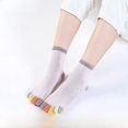 thumbnail image 2 of Otoño e invierno con calcetines de cinco dedos Calcetines de punta absorbentes de sudor de algodón de color de tubo medio para mujer Calcetines de punta deportivos lindos de estilo coreano, 2 of 6