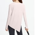 thumbnail image 5 of FNFYFH Long Sleeve Workout Tops for Women with Thumb Holes Side Split Loose Fit Gym Yoga Shirt Ice Silk Sun Protection Shirts, 5 of 8