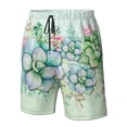 thumbnail image 6 of Uemuo Succulent Pattern Men's Swim Trunks Hawaiian Beach Bathing Suit Swimsuits Beach Quick-Dry Shorts with Pockets-Medium, 6 of 9
