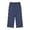 Navy, variant on lnmuld Kids Solid Cropped Wide Leg Pants Full Elastic Gathered Waist Double Square Patch Pockets Breathable Woven Casual Trousers Color:Navy,Size:6-7 Years