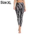 thumbnail image 2 of Leggings de cintura alta con estampado de serpiente y largo completo para mujer, color negro, 2 of 6
