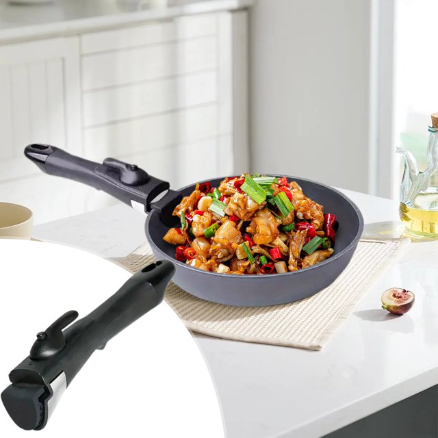 Aqestyerly Removable Handle Removable Cookware Handle Removable Pan Handle Universal Pan Handle Replacement Suitable for Most Cookware Removable Pan Handle,Flat Bottomed Pan,Frying Pan Handle Acce