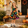 thumbnail image 2 of WhouRiu Girls Halloween Graphic Dresses Sleeveless Crew Neck A Line Dress Kids Comfortable Cute Party Sundress,6-7 Years, 2 of 5