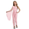 thumbnail image 1 of Aislor Combinaison une Pièce Sans Manches à Sequins pour Filles, Col en V, pour Mariage, Fête, Bal, Rose 10, 1 of 5