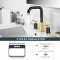thumbnail image 4 of Wowow 8 in. Widespread Double Handle Bathroom Faucet in Black and Gold Included Pop-Up Drain and Aerator, 4 of 8
