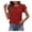 Red, variant on Lolmot Tops for Women 2023 Plus Size Spring and Summer Flounce V-Neck Petal Sleeve Solid Color Bottom T-Shirt Hollow Top