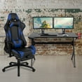 thumbnail image 2 of Flash Furniture Black Gaming Desk and Blue Footrest Reclining Gaming Chair Set with Cup Holder, Headphone Hook & 2 Wire Management Holes, 2 of 13