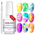 thumbnail image 1 of Saviland Blooming Gel - 15 ml de gel transparente para uñas, esmalte de uñas en flor, gel Soak Off U V LED con pincel para decoración de uñas, kit de manicura para esparcir efecto mármol, salón de uña, 1 of 5